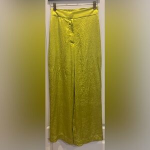 HOUSE OF HARLOW 1960 Chartreuse Yellow/Green Wide Leg Pants XS NWOT